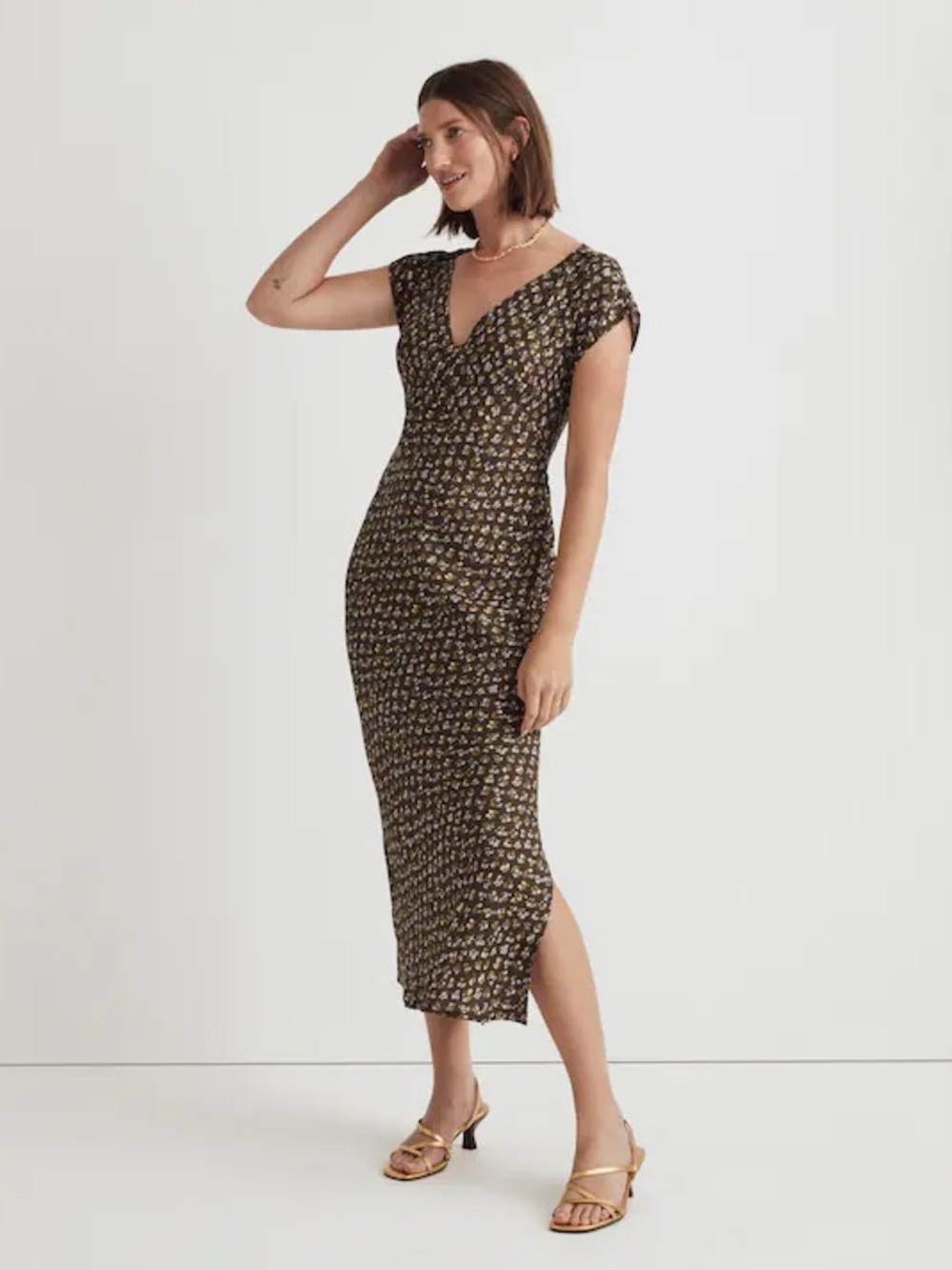 Madewell Expedition Green Floral Wrap Maxi Dress
